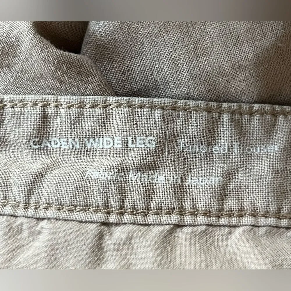 AG Caden Wide Leg Linen Pants Tan Size 29 Lightweight Neutral Minimalist Trouser